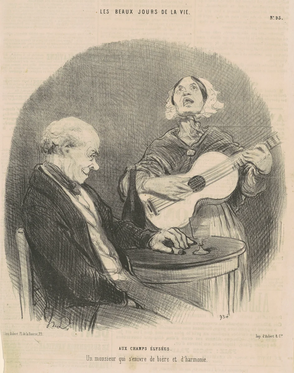 Aux Champs-Elysées by Honoré Daumier, print, 1846