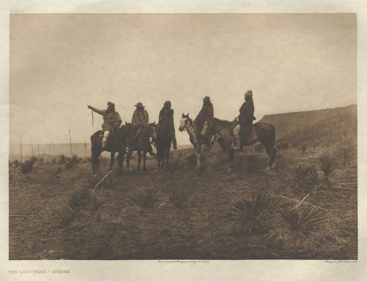 Portfolio I, Plate 19: The Lost Trail-Apache by Edward Curtis, other, 1903