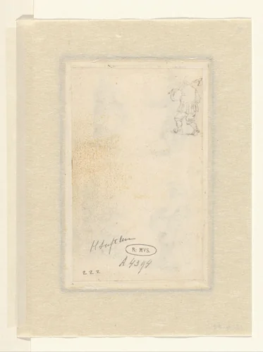 Lopende man met een bijl by Herman Saftleven, drawing, 1619-1685