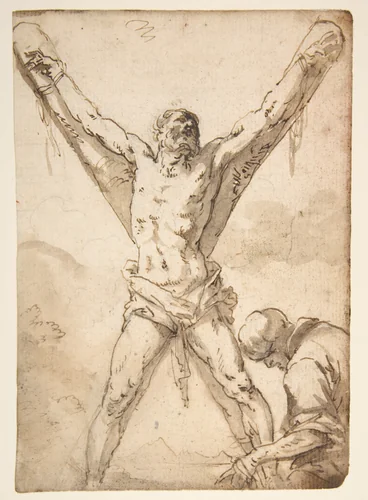 Martyrdom of St. Andrew by Salvator Rosa, drawing, 1615-1673