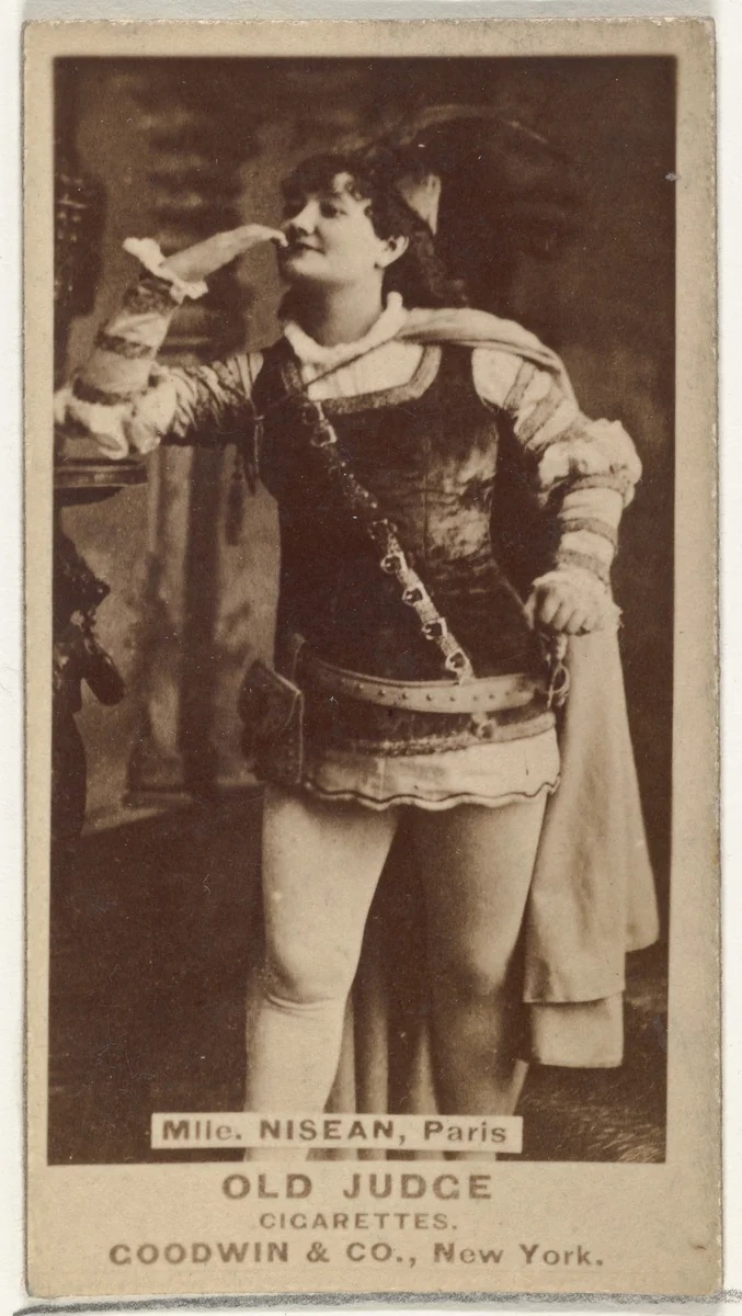 Mlle. Nisean, Paris, from the Actors and Actresses series (N171) for Old Judge Cigarettes by Goodwin & Company, photograph, 1886-1890