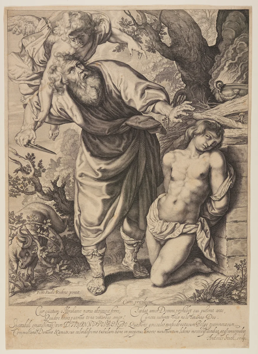 Abraham’s Sacrifice by Andries Jacobsz. Stock, print, 1614