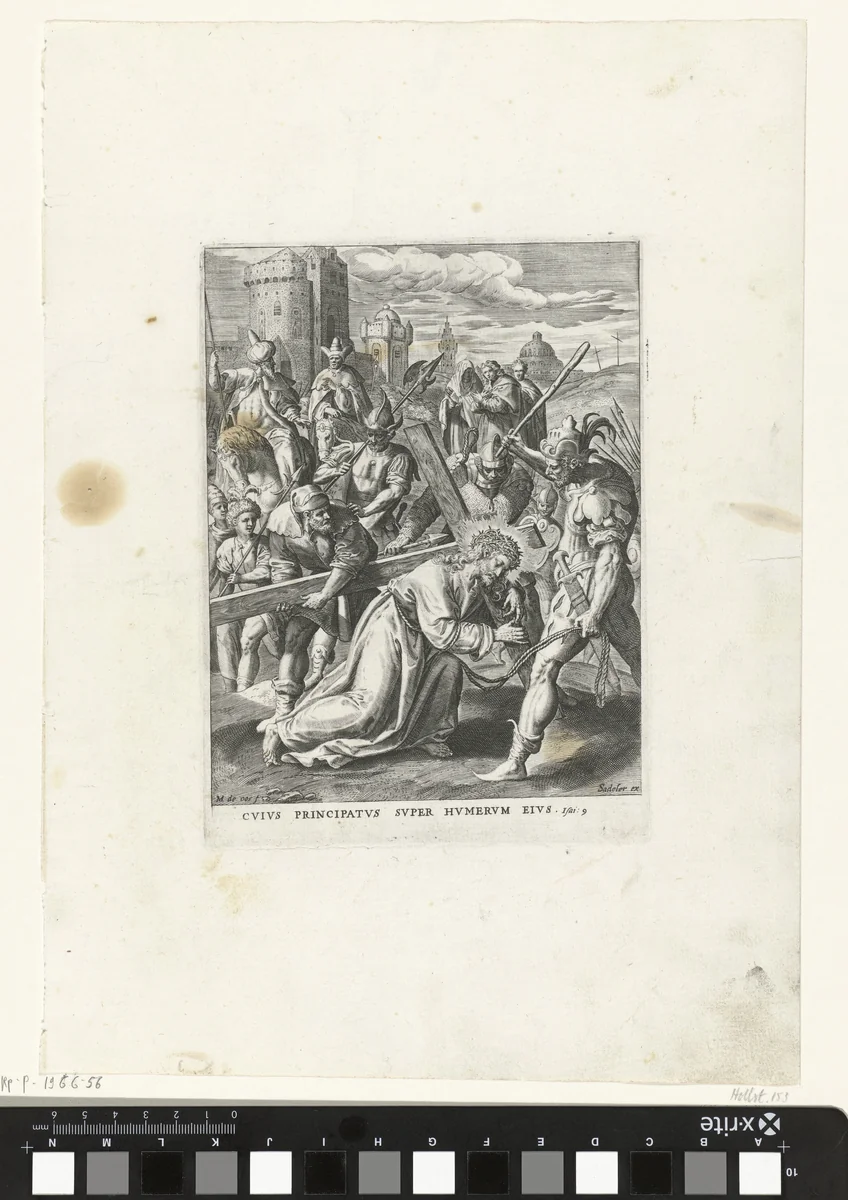 Kruisdraging by Johann Sadeler, print, 1587-1589