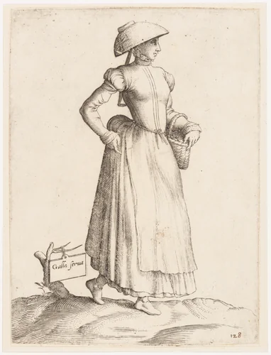 Costume Plate: Galla Serva by Enea Vico, print, 1552-1563