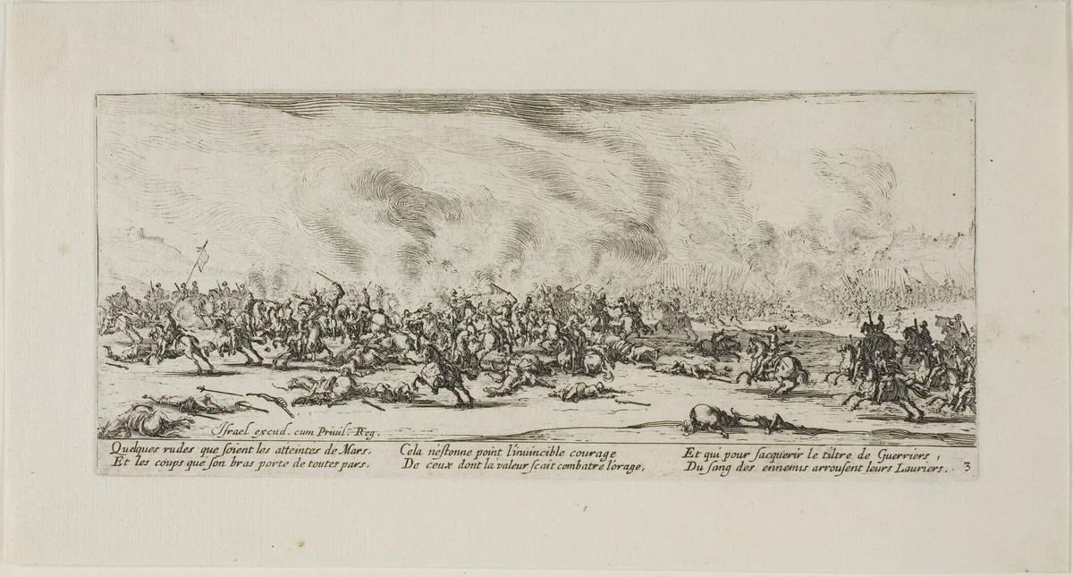 The Battle, plate three from The Miseries of War by Jacques Callot, print, 1633
