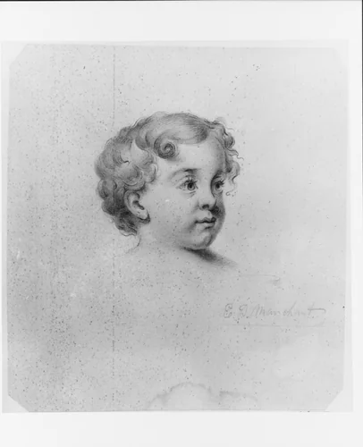 Head of a Child (from McGuire Scrapbook) by Edward Dalton Marchant, artwork, 1806-1887