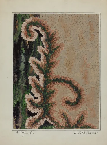 Hooked Rug by Ruth M. Barnes, index of american design, 1936