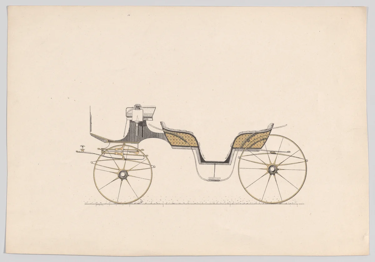 Design for Vis-a-Vis Carriage by anonymous, print, 1865-1875