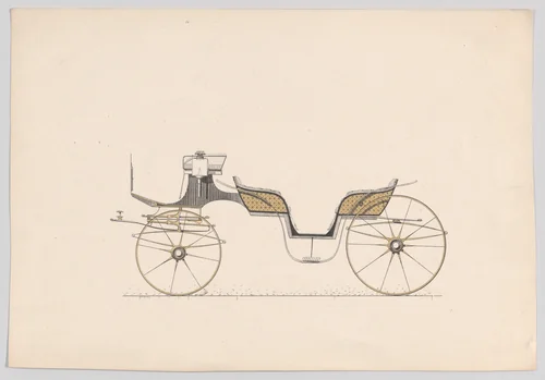 Design for Vis-a-Vis Carriage by anonymous, print, 1865-1875
