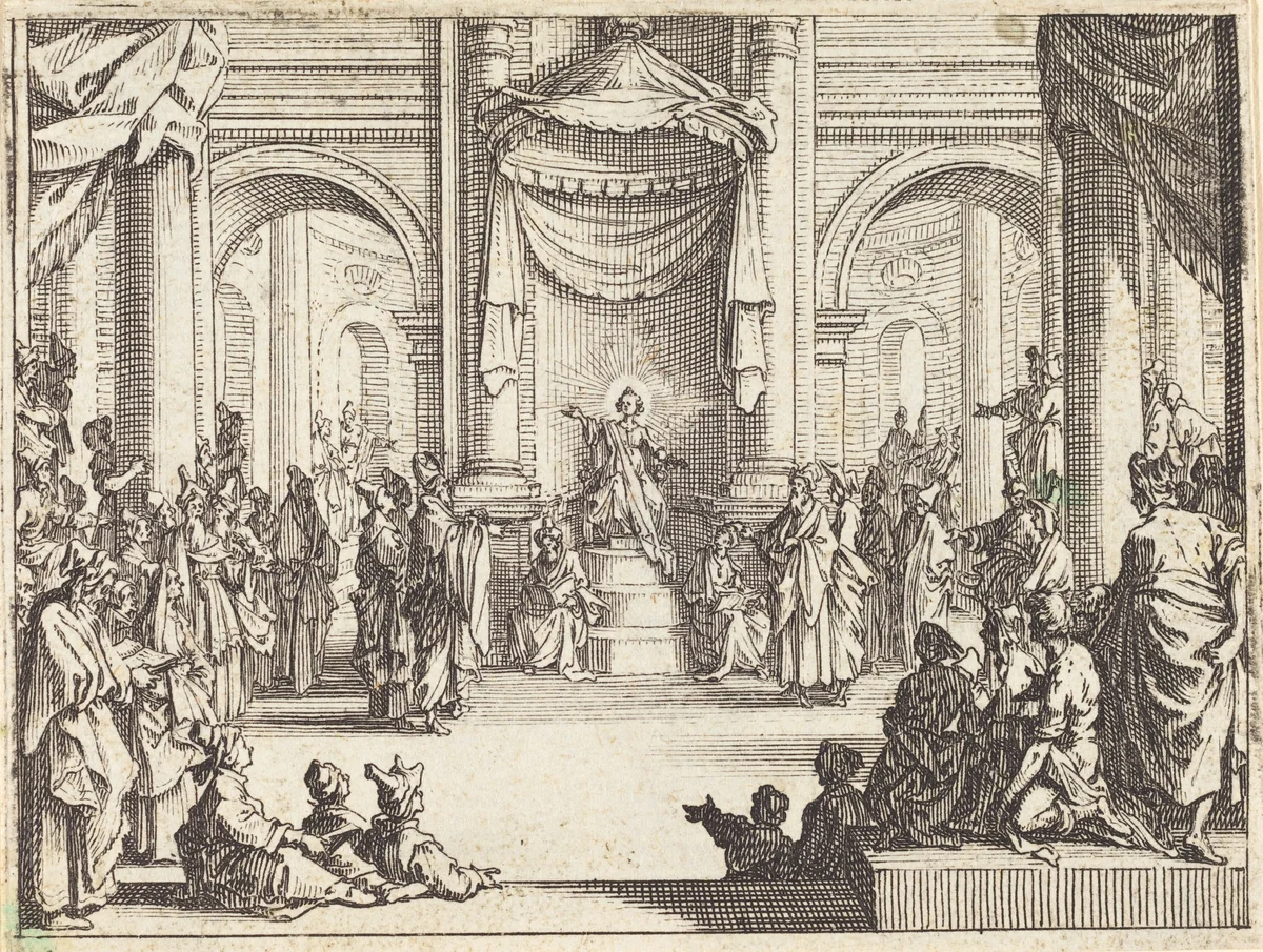 Christ Disputing with the Doctors by Jacques Callot, print, 1635
