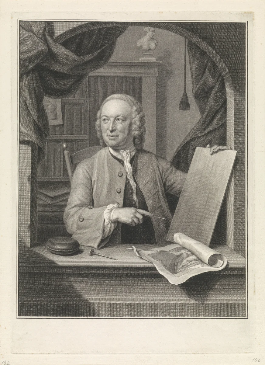 Portret van Pieter Tanjé by Pieter Tanjé, print, 1760