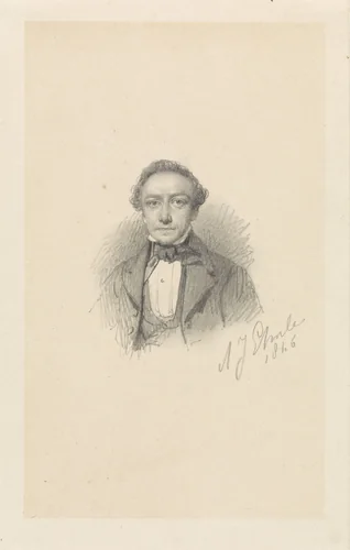 Portret van Frans Breuhaus de Groot by Adrianus Johannes Ehnle, drawing, 1846