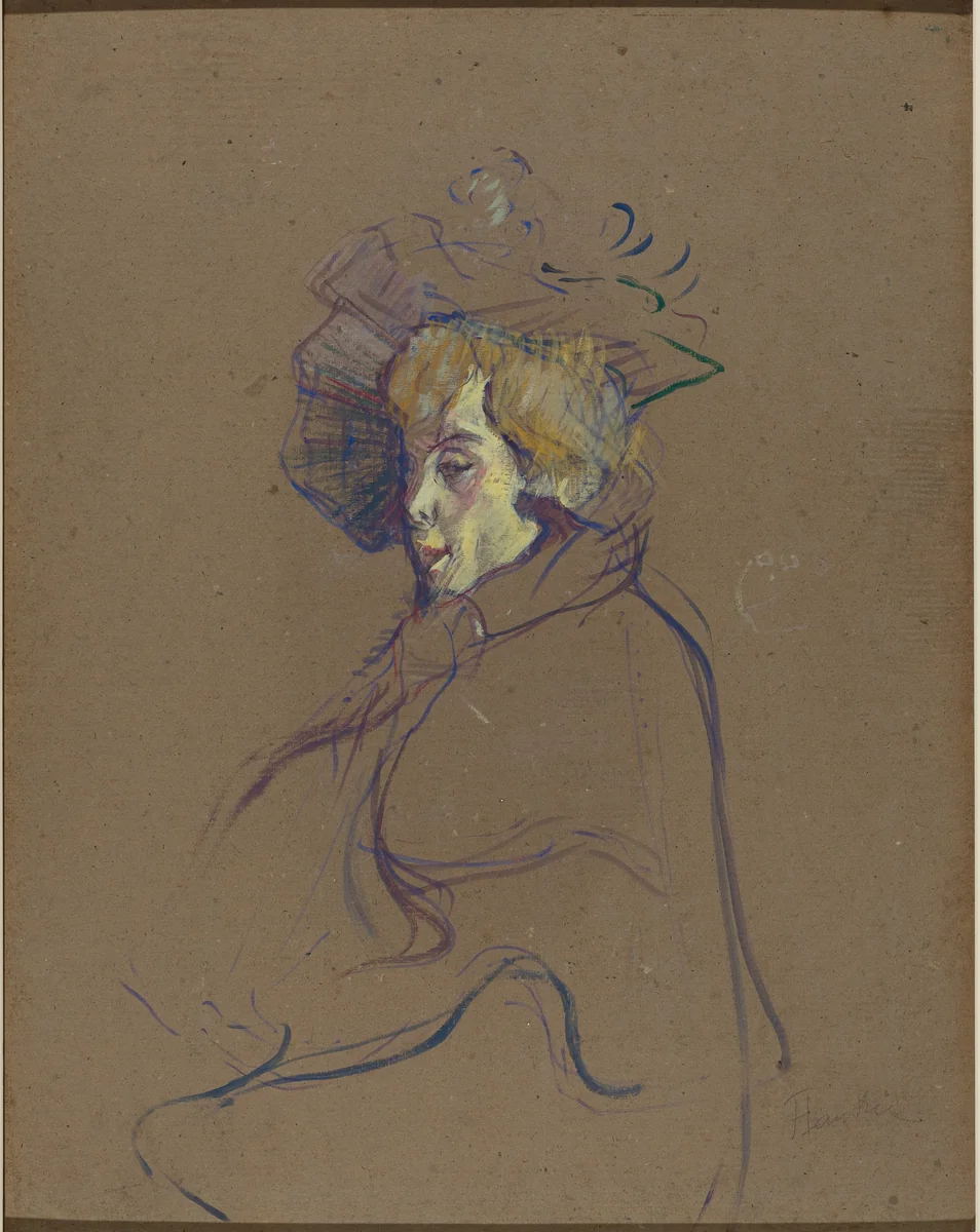 Jane Avril by Henri de Toulouse-Lautrec, drawing, 1892