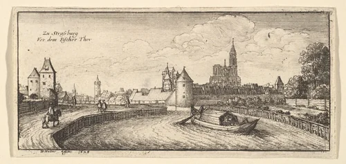 Strasbourg, from "German Views" by Wenceslaus Hollar, print, 1663-1665