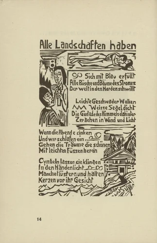 All Landscapes Have... (Alle Landschaften haben...) (plate, page 14) from Umbra vitae (Shadow of Life) by Ernst Ludwig Kirchner, illustrated book, 1924