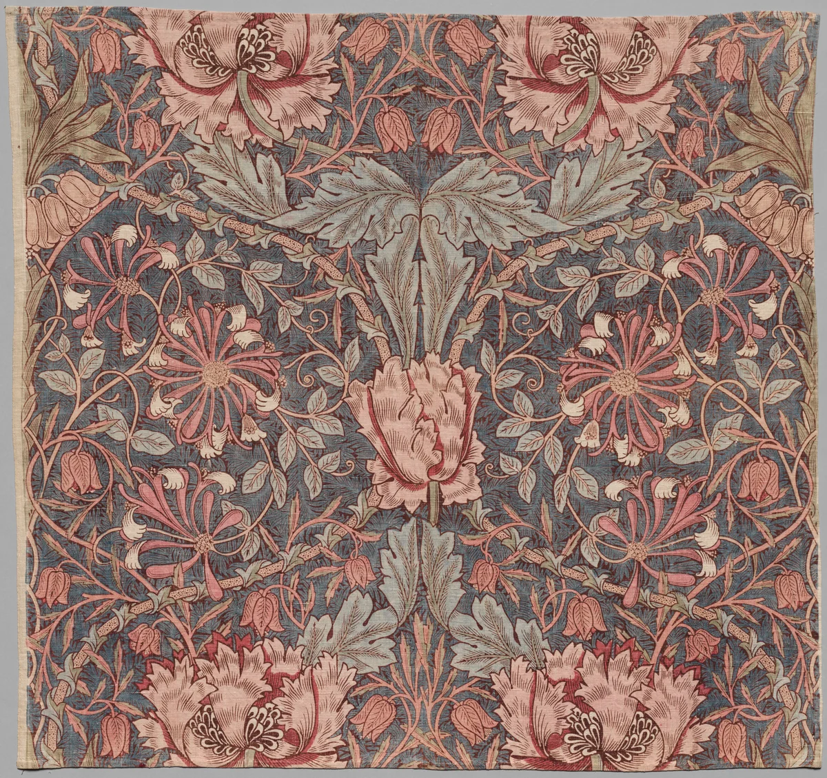 Honeysuckle by William Morris, textile, 1900-1937