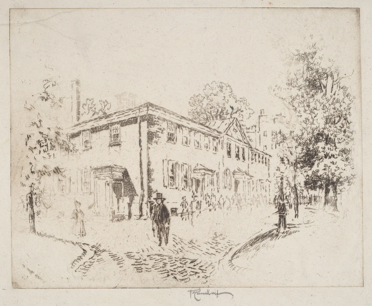 Fourth Street, Meeting House, Philadelphia by Joseph Pennell, print, 1920