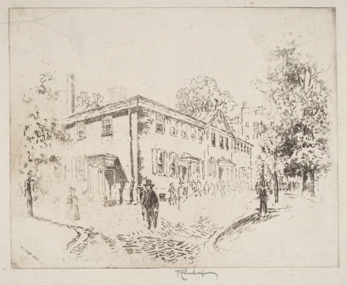 Fourth Street, Meeting House, Philadelphia by Joseph Pennell, print, 1920