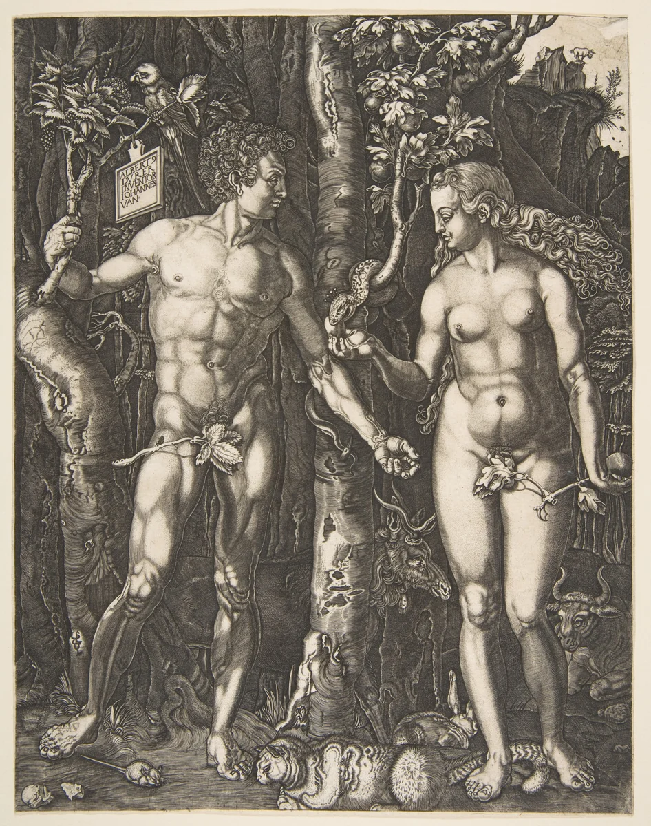 Adam and Eve by Albrecht Dürer, print, 1485-1600