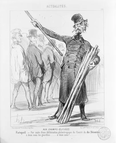 Aux Champs-Élysées, from Actualités, published in "Le Charivari" by Honoré Daumier, print, 1851