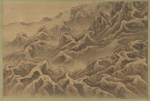 Mountains and Ravine by Suzuki Fuyō (鈴木芙蓉), painting, 1805