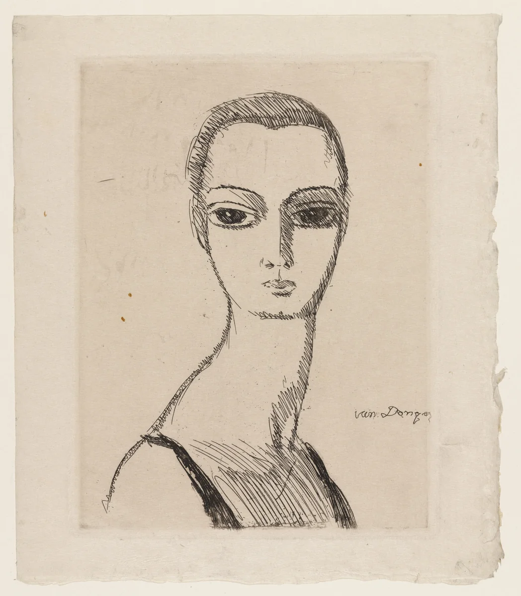 Woman's Head by Kees van Dongen, print, 1910
