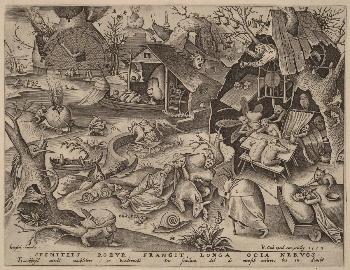 Sloth by Pieter van der Heyden
Pieter Bruegel the Elder
Hieronymus Cock, print, 1558