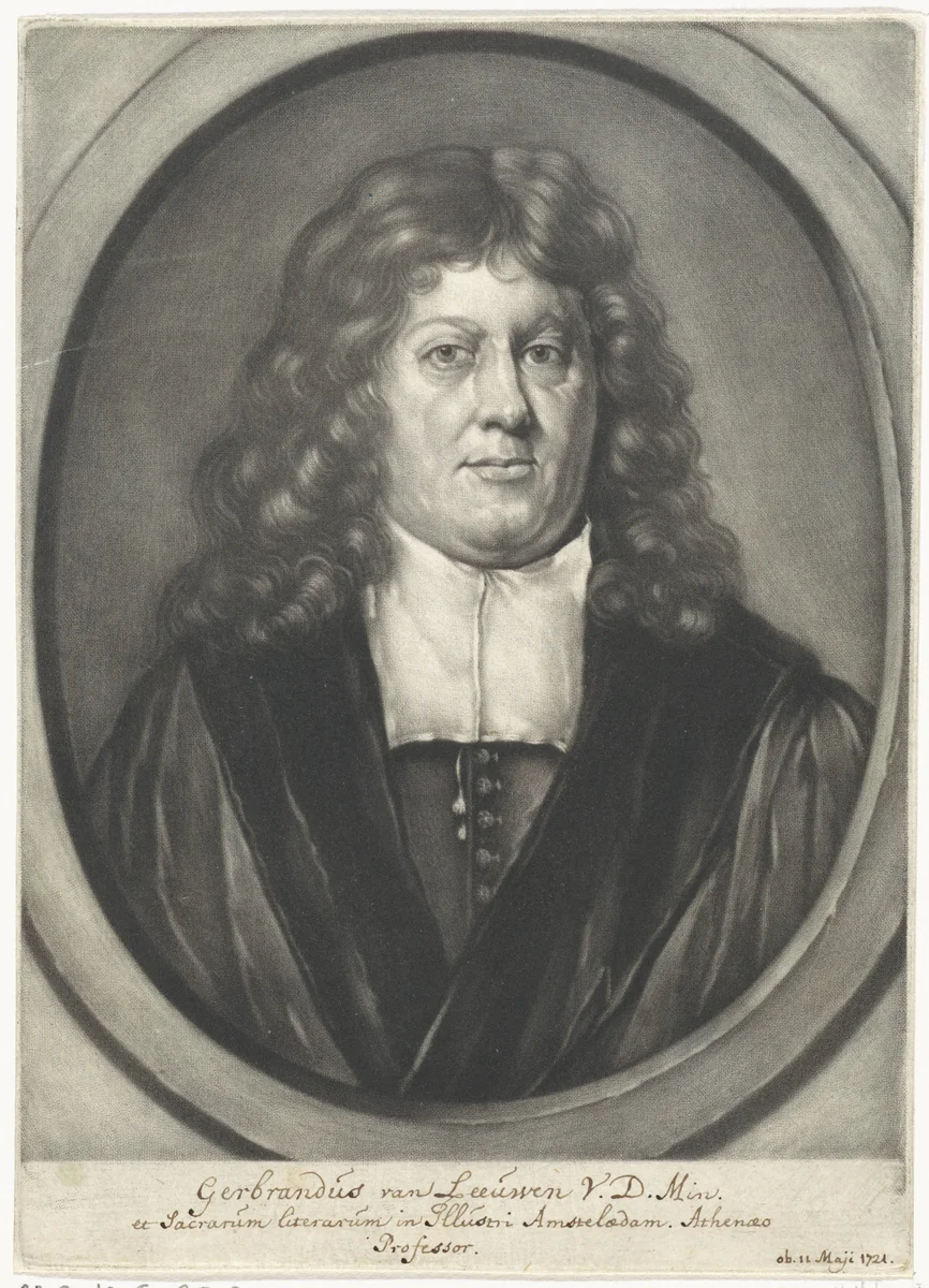 Portret van Gerbrand van Leeuwen by Pieter Schenk, print, 1686-1713