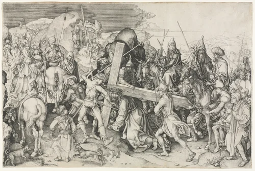 Christ Carrying the Cross by Martin Schongauer, print, 1470-1495