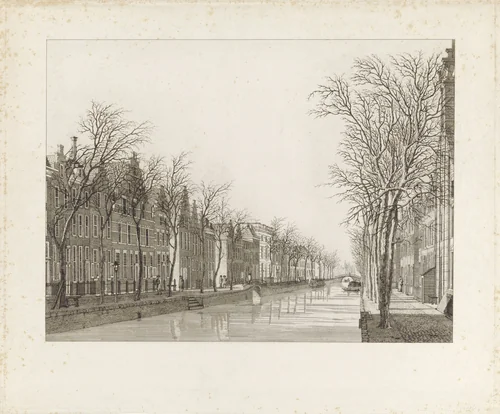 Gezicht op het Rapenburg te Leiden vanaf de Groenebrug, 1807 by Reinier Vinkeles, print, 1807