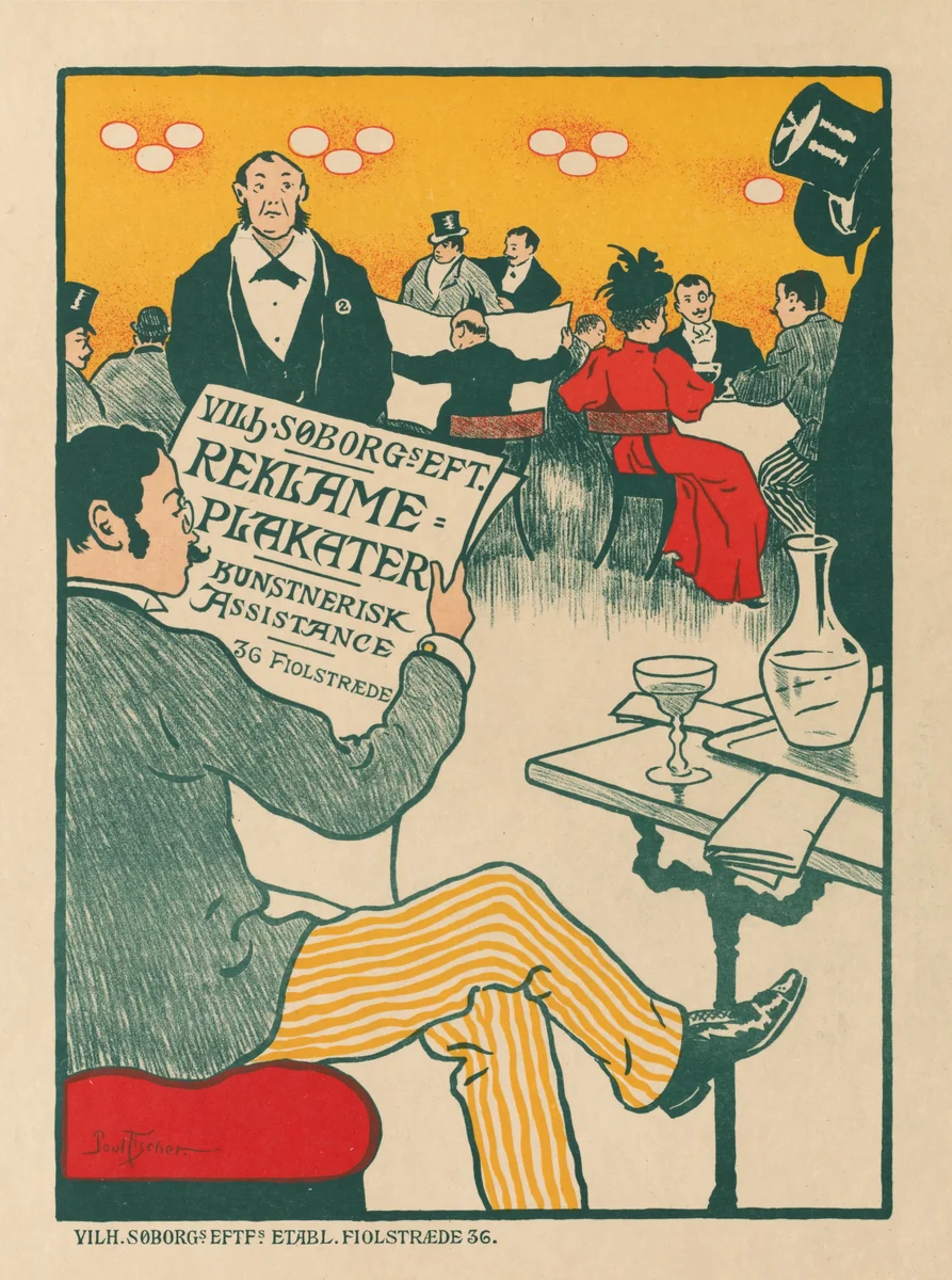 Masters of the Poster: Poster for Exhibition of Artistic Posters of Wilhelm Söborg by Paul Gustav Fischer, print, 1890-1900