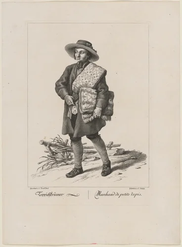 Teppichkrämer (Textile Merchant) by Johann Christian Brand, print, 1775