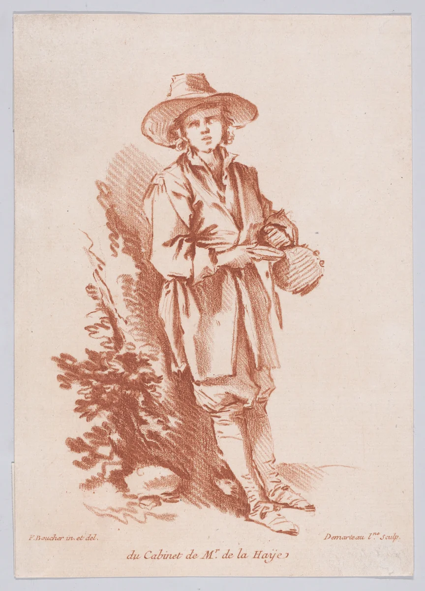 Petit paysan au tambourin by Gilles Demarteau, print, 1737-1776