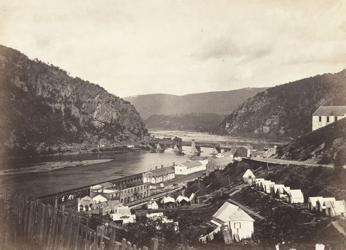Meeting of the Shenandoah and Potomac at Harper's Ferry by Alexander Gardner, moving image, 1865