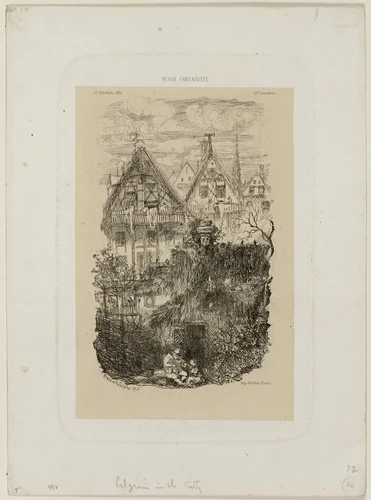 The Neighborhood, from Revue Fantaisiste by Rodolphe Bresdin, print, 1861