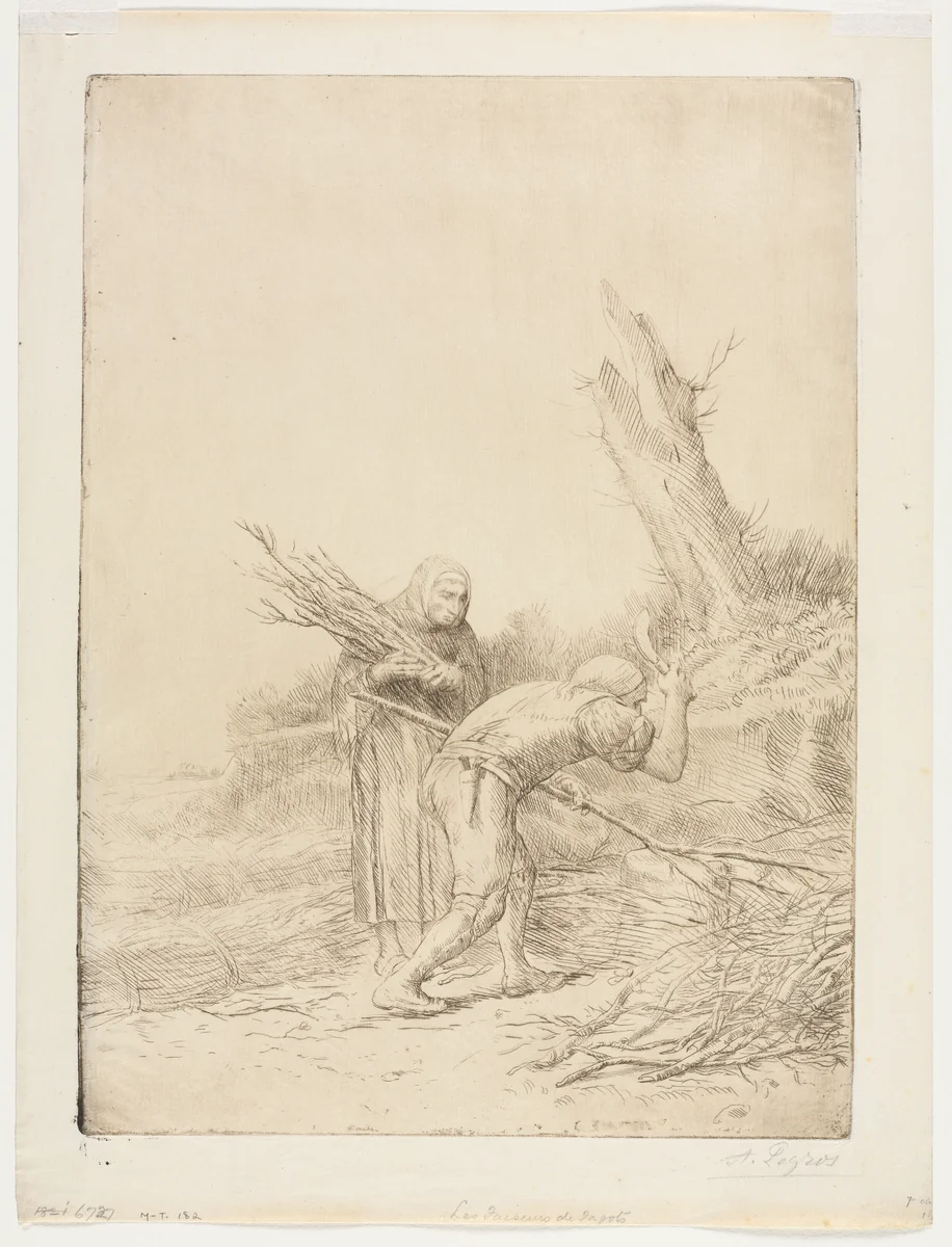 Les Faiseurs de fagots by Alphonse Legros, print, 1857-1911