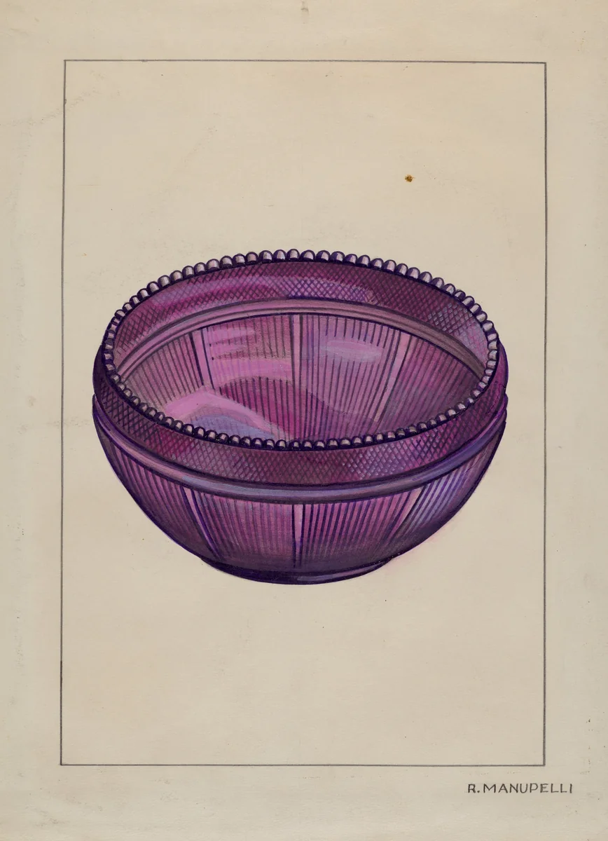 Glass Bowl by Raymond Manupelli, index of american design, 1936