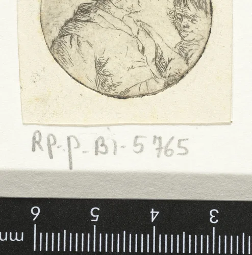 Buste van een onbekende man met kind (versie 2) by Christina Chalon, print, 1758-1808