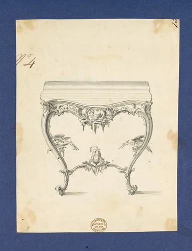Sideboard Table, in Chippendale Drawings, Vol. I by Thomas Chippendale, drawing, 1760