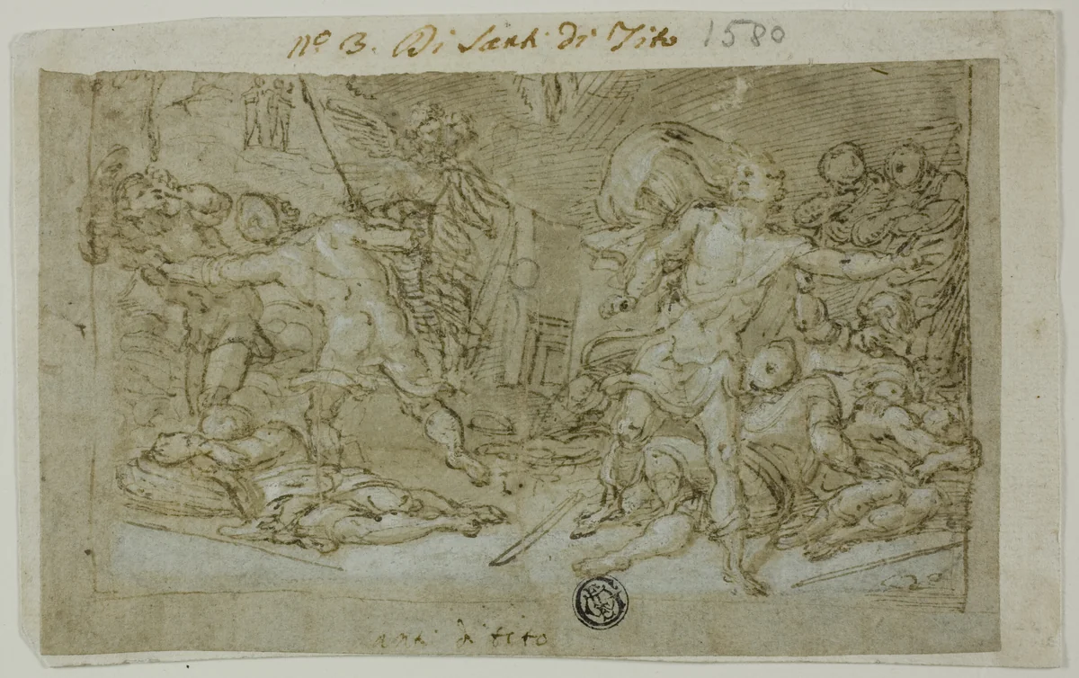 Study for the Resurrection by Santi di Tito, drawing, 1572-1576