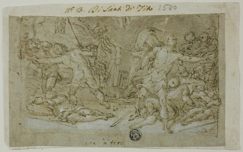Study for the Resurrection by Santi di Tito, drawing, 1572-1576