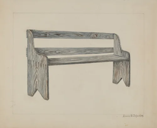 School Seat by Annie B. Johnston, index of american design, 1938