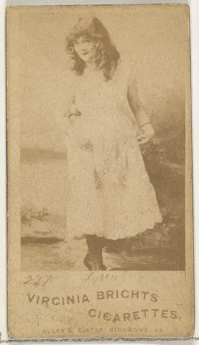 Card 297, Lotta, from the Actors and Actresses series (N45, Type 1) for Virginia Brights Cigarettes by Allen & Ginter, photograph, 1885-1891