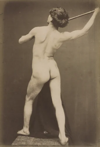Male Nude by Guglielmo Marconi, photograph, 1865-1880