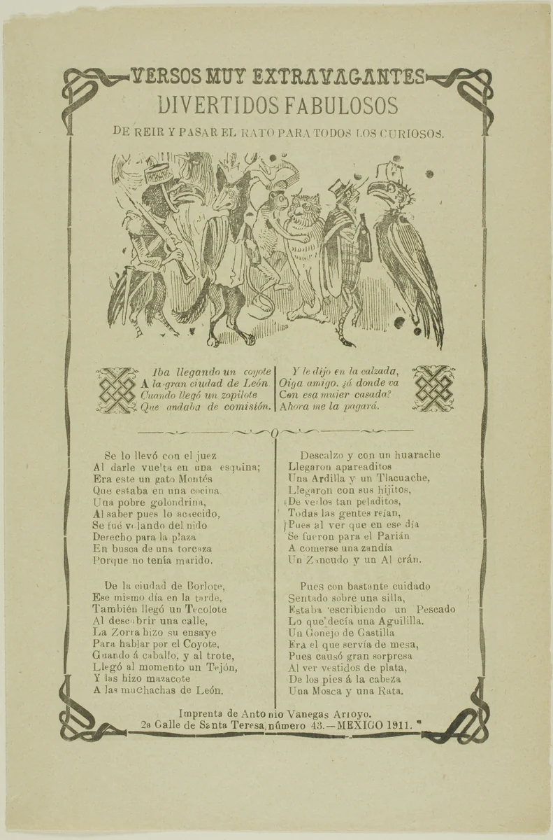 Very Extravagant Verses by José Guadalupe Posada, print, 1906-1913