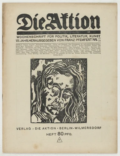 Die Aktion, vol. 8, no. 27/28 by A. Krapp
Otto Freundlich
Richard Bampi
Eberhard Viegener
Bruno Beye
Jerzy von Hulewicz, periodical, 1918