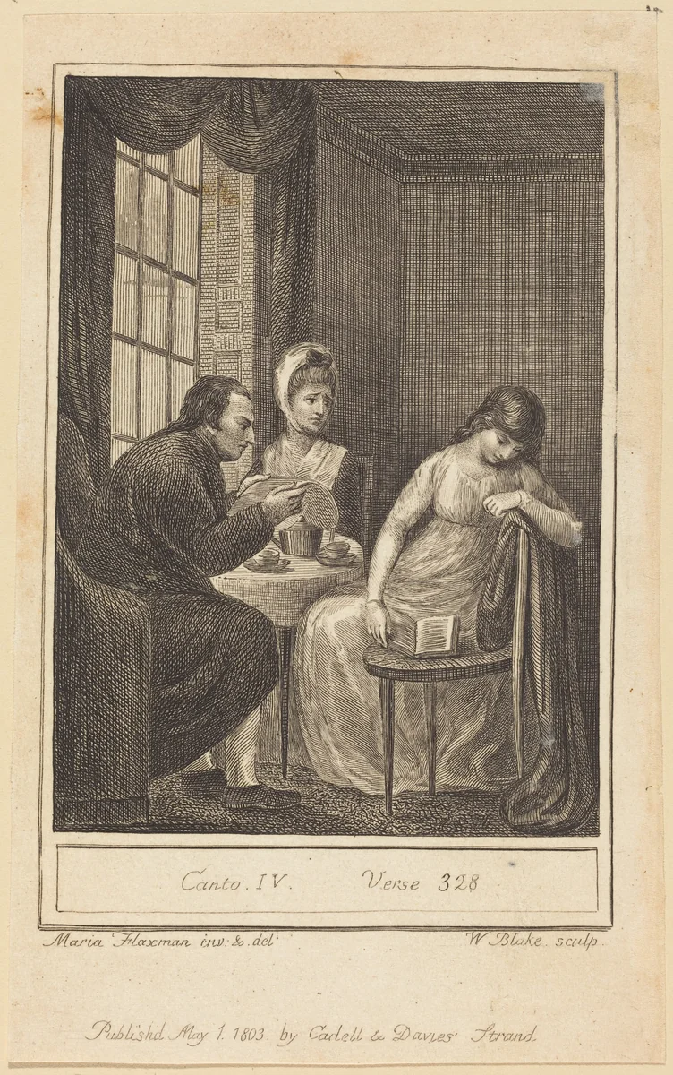 Canto IV, Verse 328 by William Blake, print, 1803