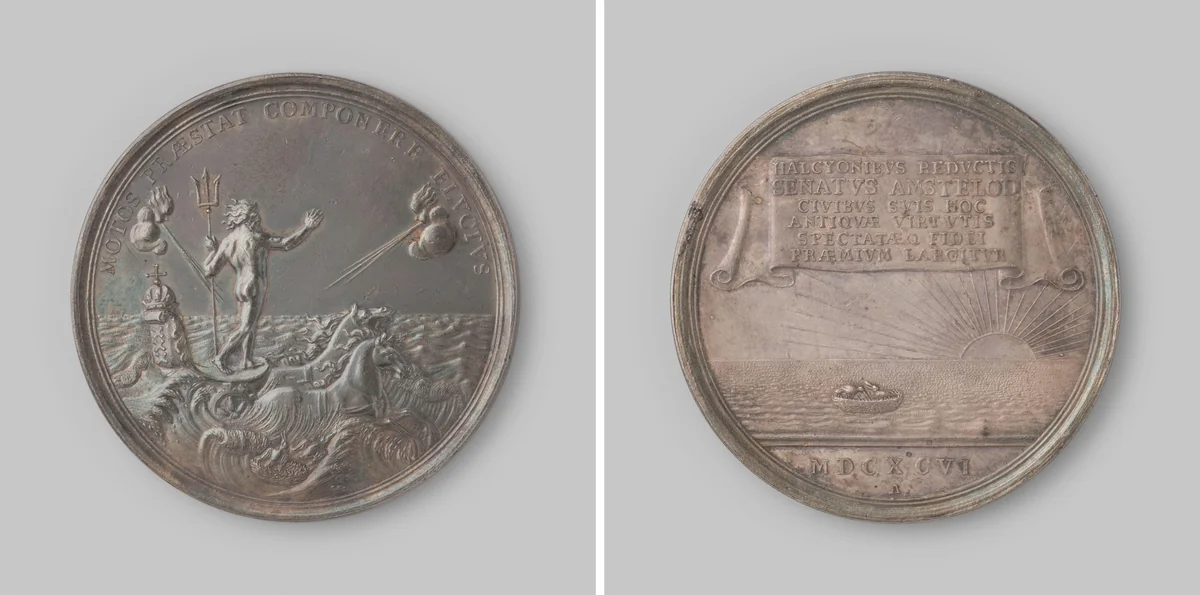 Op de demping van het aansprekersoproer te Amsterdam naar aanleiding van de keur op het begraven by Reynier Arondeaux, metalwork, 1696