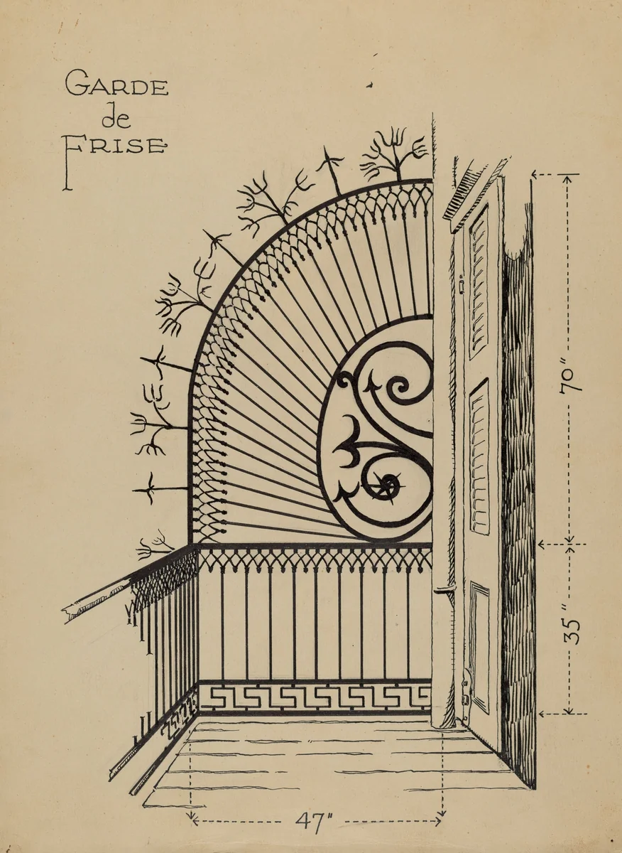 Iron Balcony Garde by Al Curry, index of american design, 1935-1942