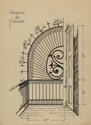 Iron Balcony Garde by Al Curry, index of american design, 1935-1942